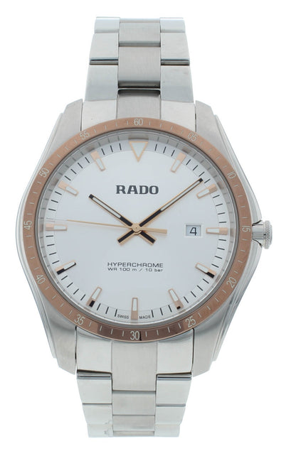 Rado HyperChrome 44mm Stainless Steel Quartz Silver Dial Men's Watch R32502103