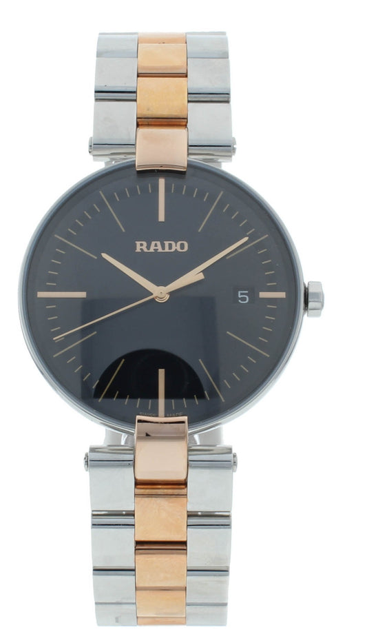 Rado Coupole 36mm Black Dial Two-Tone Quartz Ladies Watch R22852173