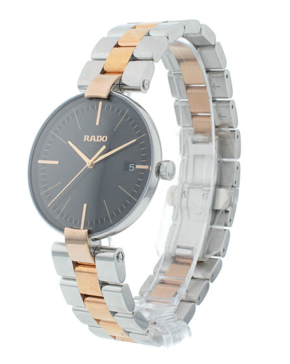 Rado Coupole 36mm Black Dial Two-Tone Quartz Ladies Watch R22852173