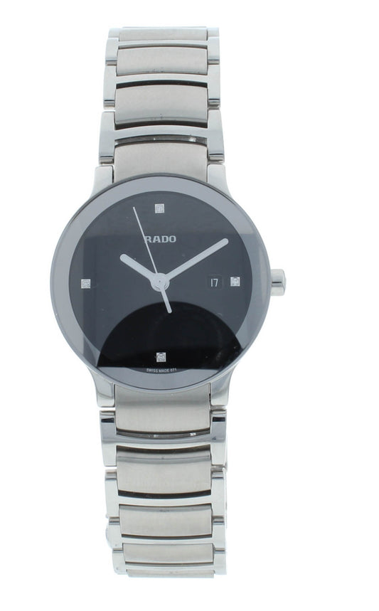 Rado Centrix Quartz 28mm Black Diamond Dial Ladies Watch R30928713