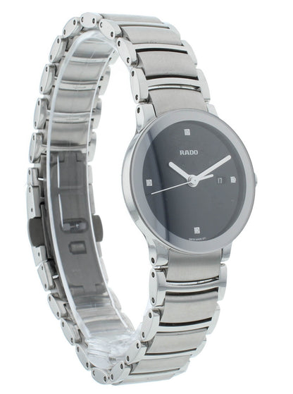 Rado Centrix Quartz 28mm Black Diamond Dial Ladies Watch R30928713