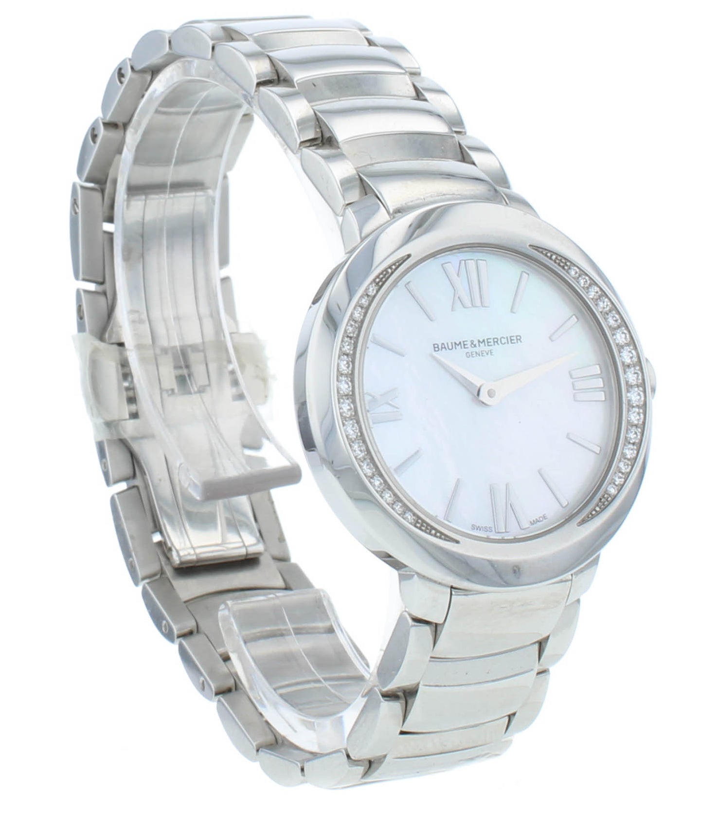 Baume & Mercier Promesse 30mm Diamond Bezel Quartz Ladies Watch M0A10160