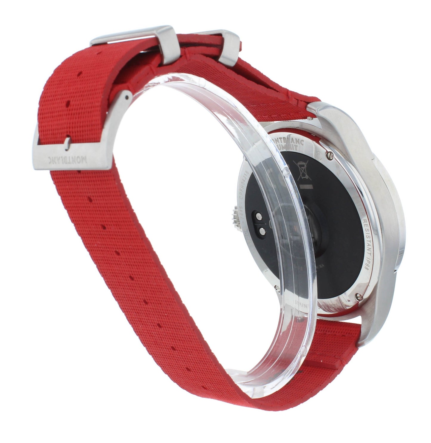 Montblanc Summit 46mm Steel Quartz Red Nylon Strap Men's Smartwatch 117742