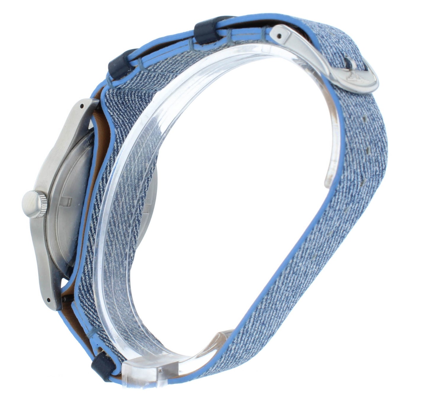 Hodinkee 38mm Gray Dial Mechanical Blue Leather Strap Men's Watch LMM-H01