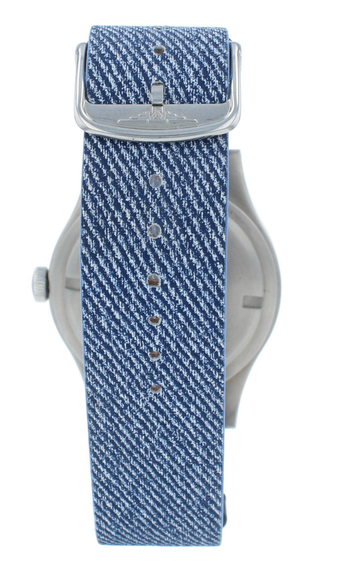 Hodinkee 38mm Gray Dial Mechanical Blue Leather Strap Men's Watch LMM-H01