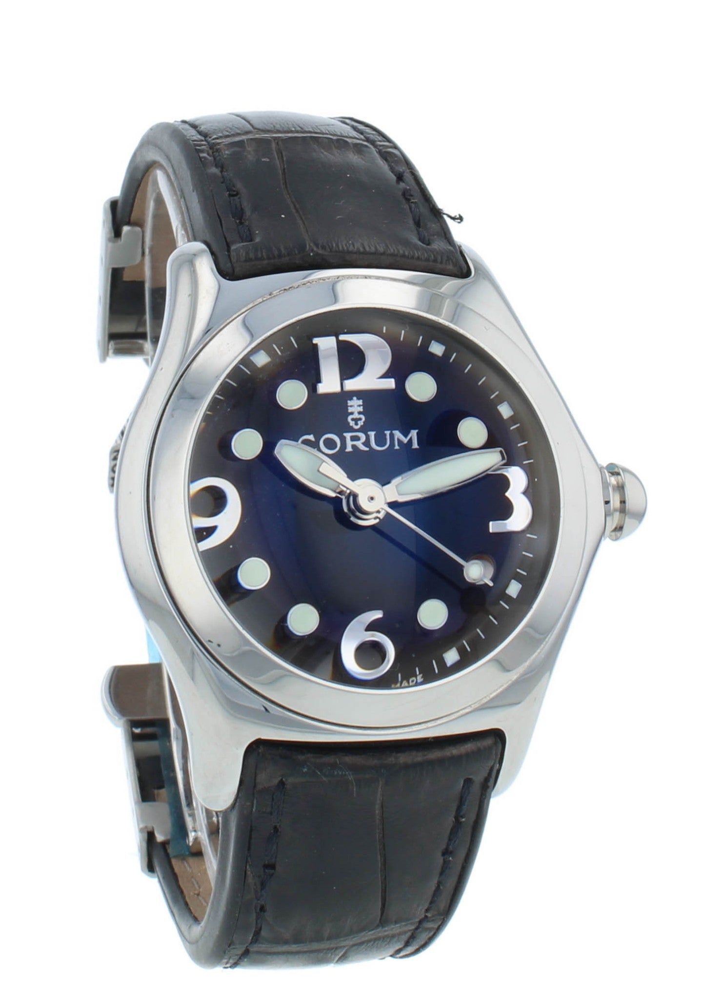 Pre-Owned Corum Bubble 36mm Quartz Blue Dial Ladies Watch 039.250.20-0F01EB30R
