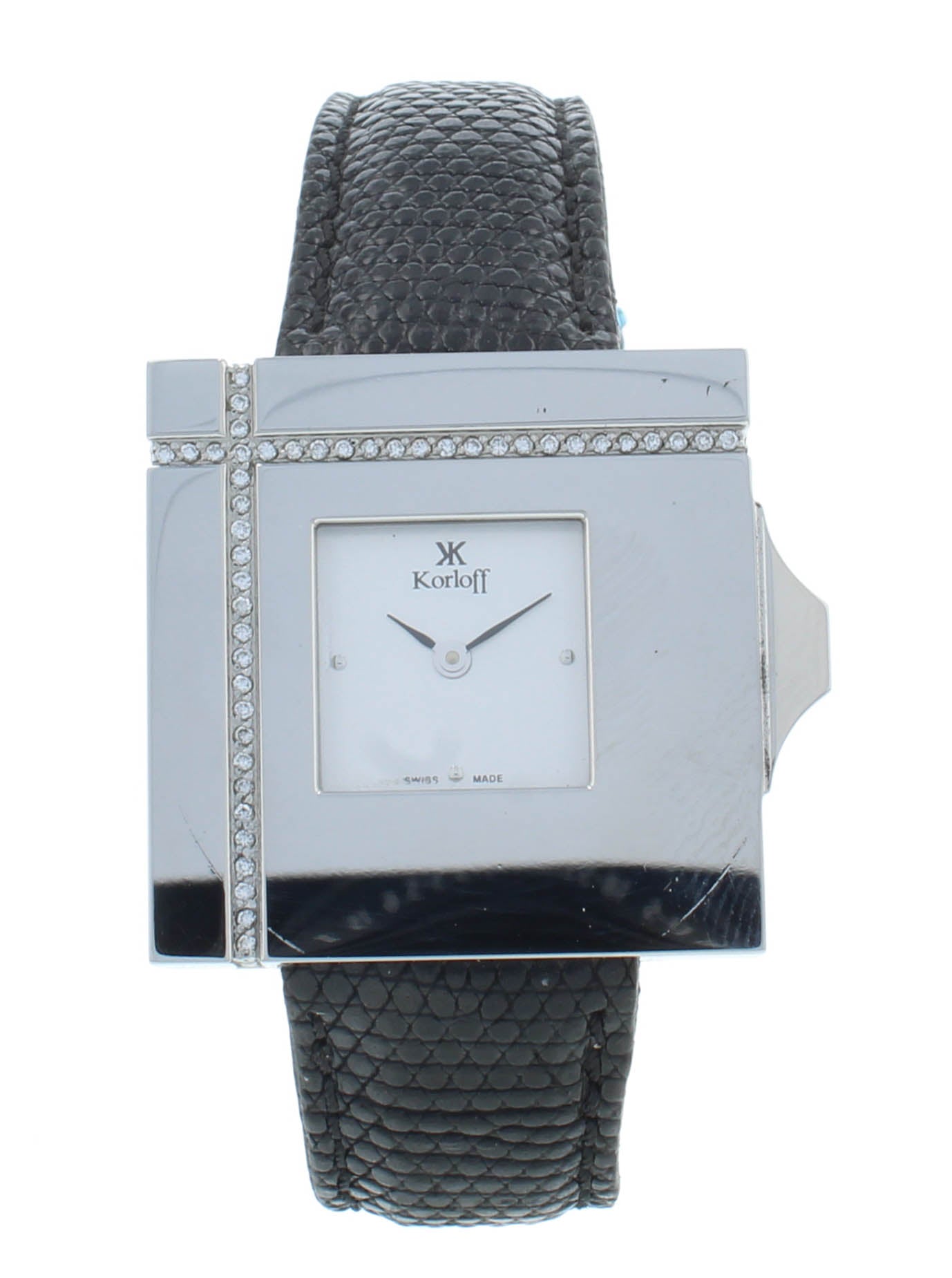 Pre-Owned Korloff SDX6 32mm Quartz Silver Dial Diamond Bezel Ladies Watch 020037