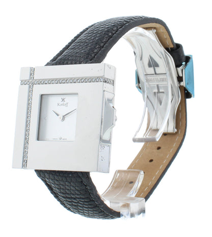 Pre-Owned Korloff SDX6 32mm Quartz Silver Dial Diamond Bezel Ladies Watch 020037