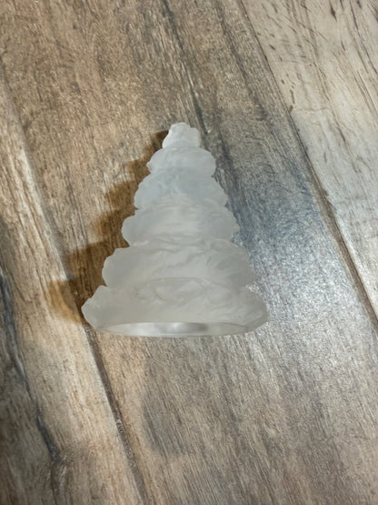 Daum France Crystal Christmas Tree Sculpture Clear Frosted Art Glass 05455