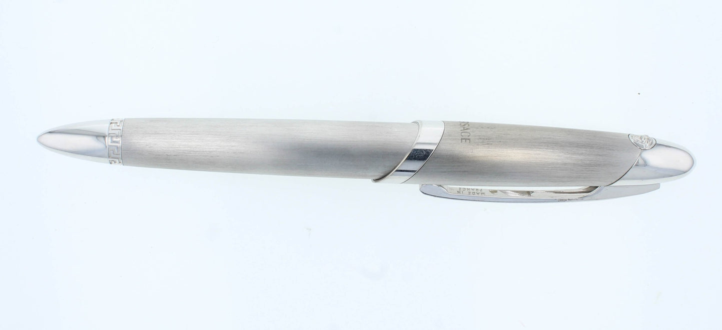 Pre-Owned Versache Stainless Steel Silver Two Piece Fountain Pen B1B88CPP60