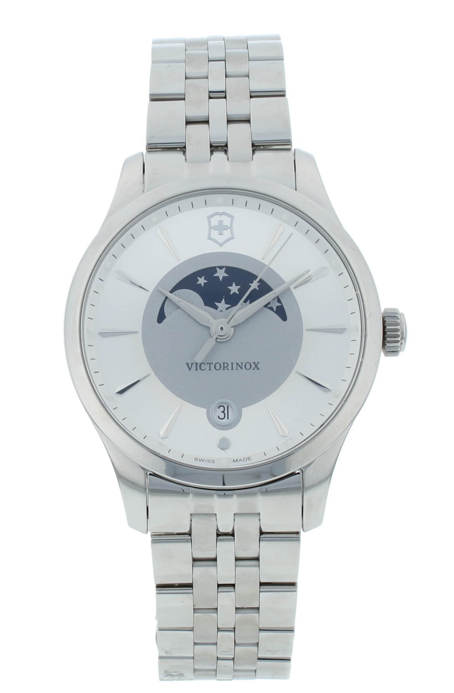 Victorinox Alliance Moonphase Silver Dial 35mm Quartz Men's Watch 241833