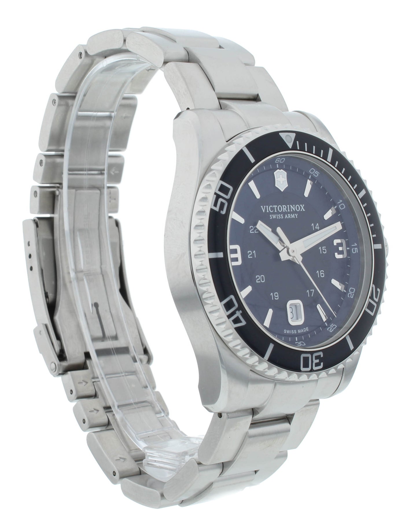 Victorinox Maverick Quartz Stainless Steel Blue Dial 44mm Men's Watch 241602