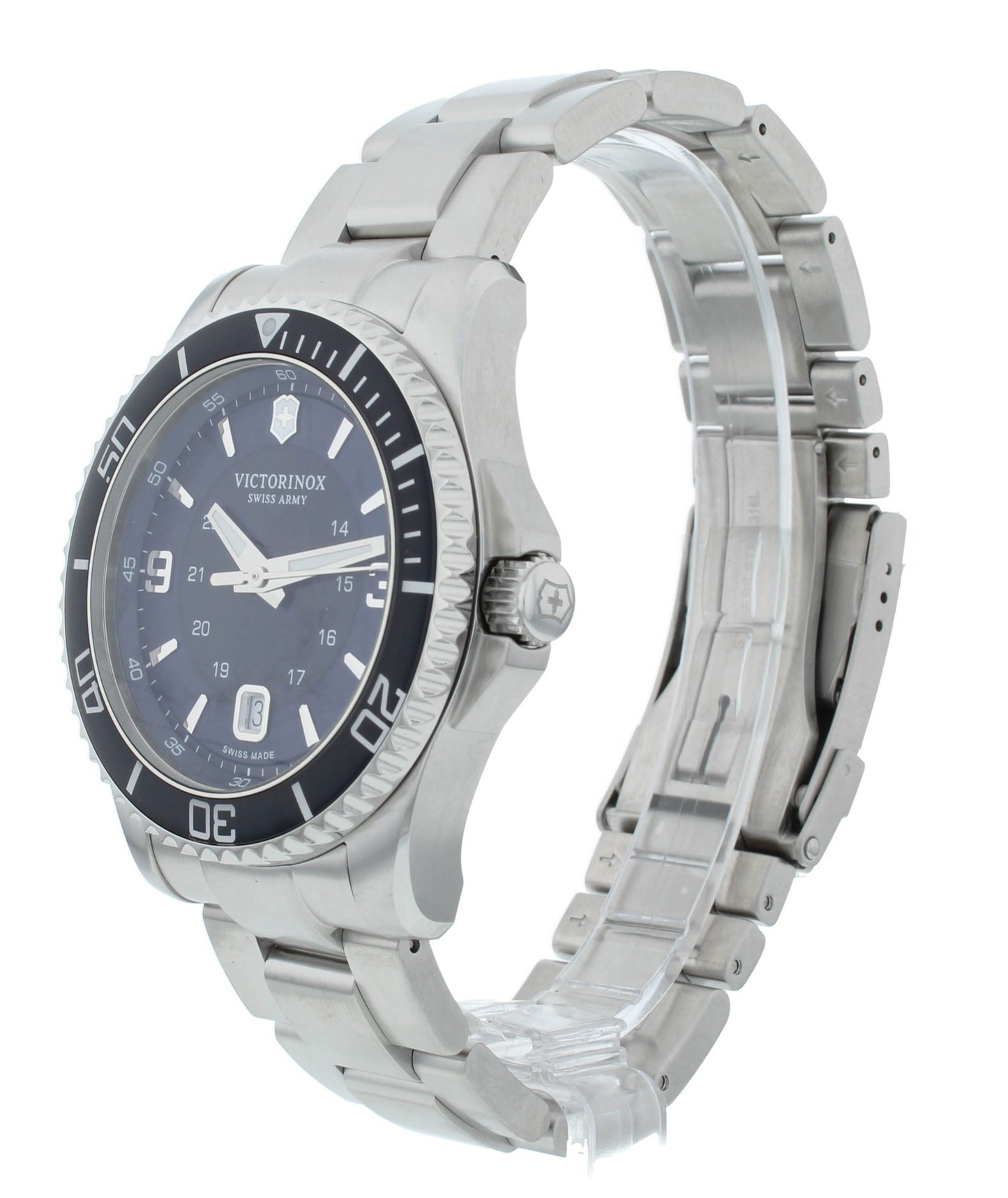 Victorinox Maverick Quartz Stainless Steel Blue Dial 44mm Men's Watch 241602