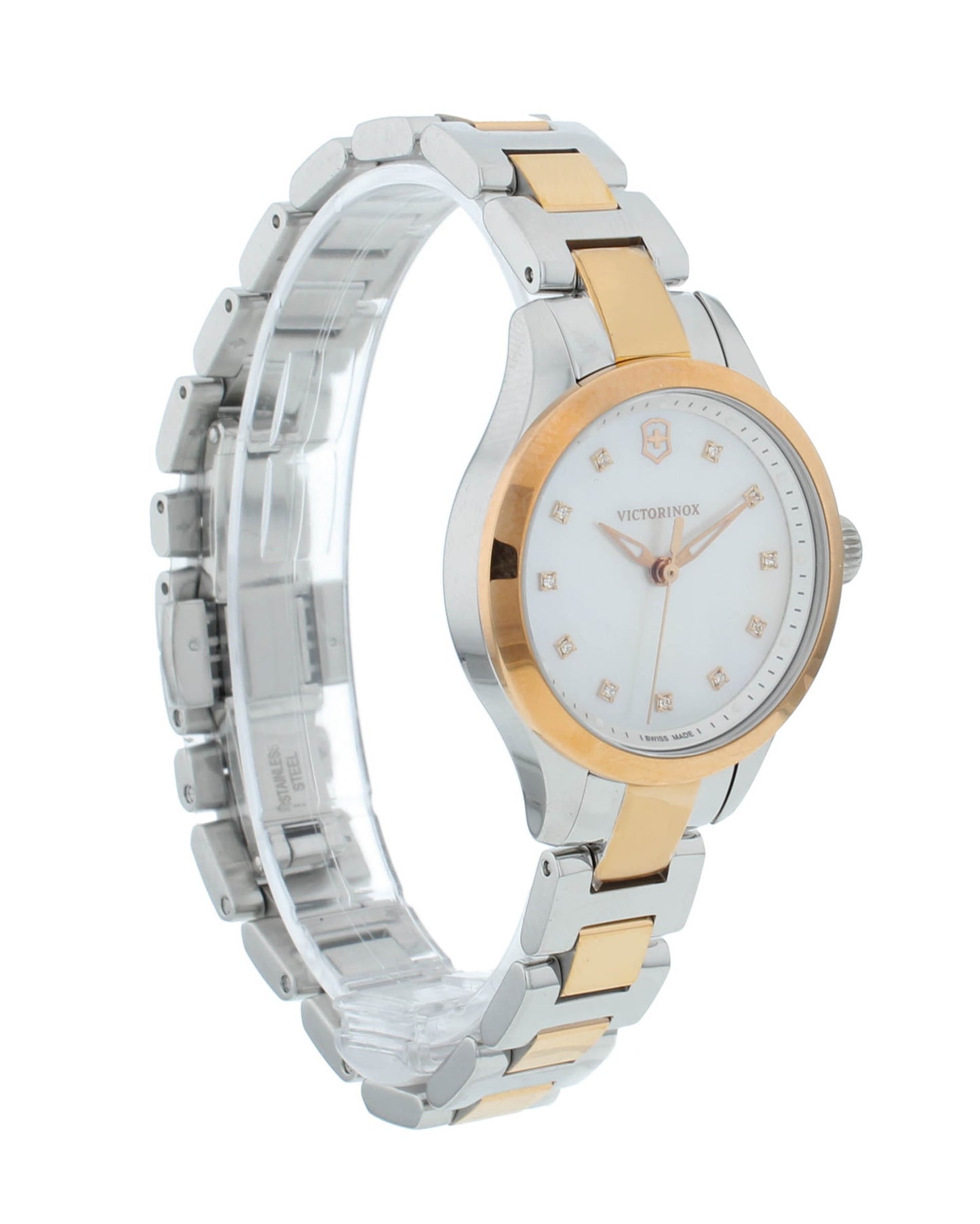 Victorinox Alliance 28mm White Diamond Dial Two-Tone Quartz Ladies Watch 241877