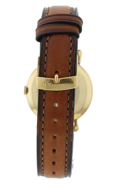 IWC 36mm Manual Hand Wind 18k Yellow Gold Aftermarket Strap Vintage Men's Watch