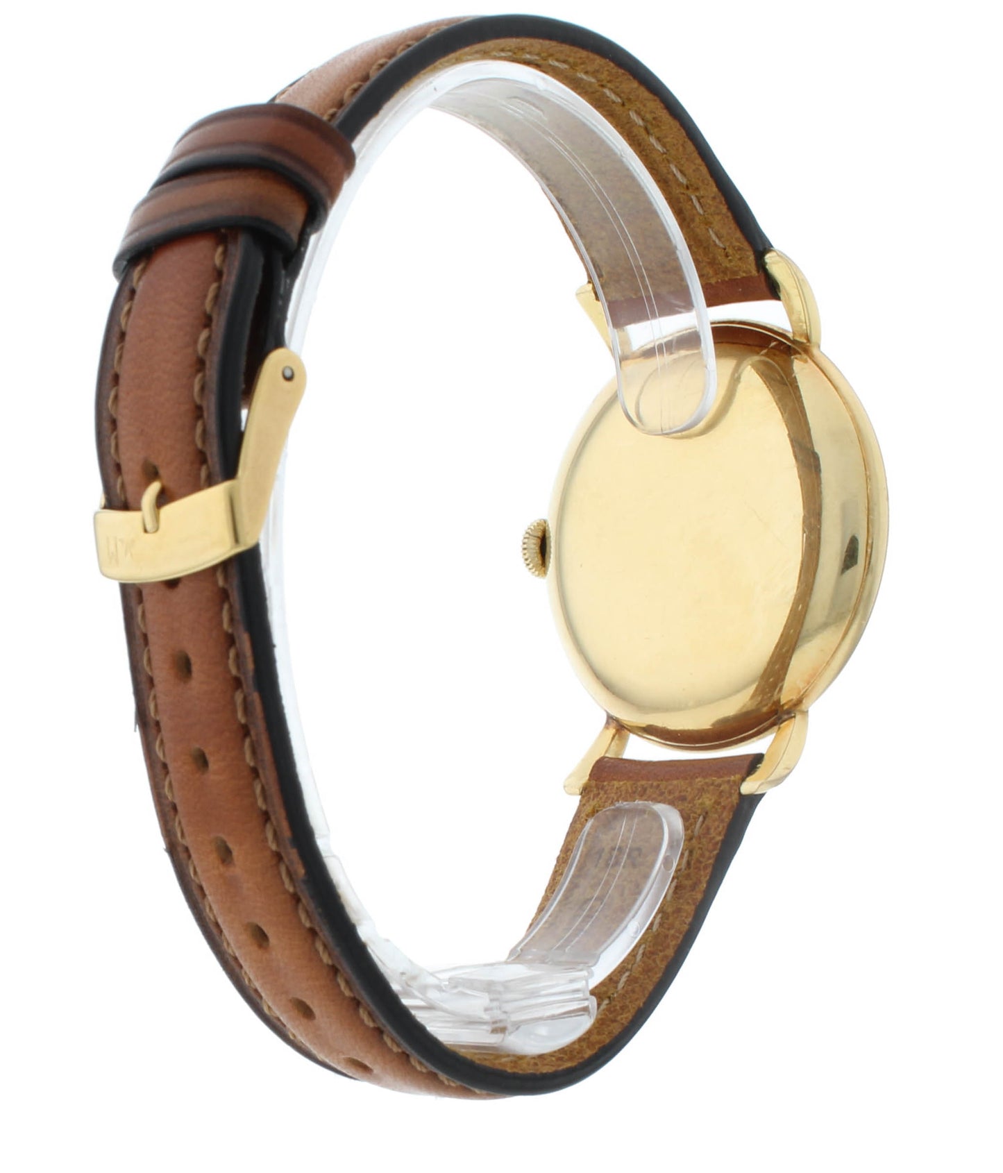 IWC 36mm Manual Hand Wind 18k Yellow Gold Aftermarket Strap Vintage Men's Watch