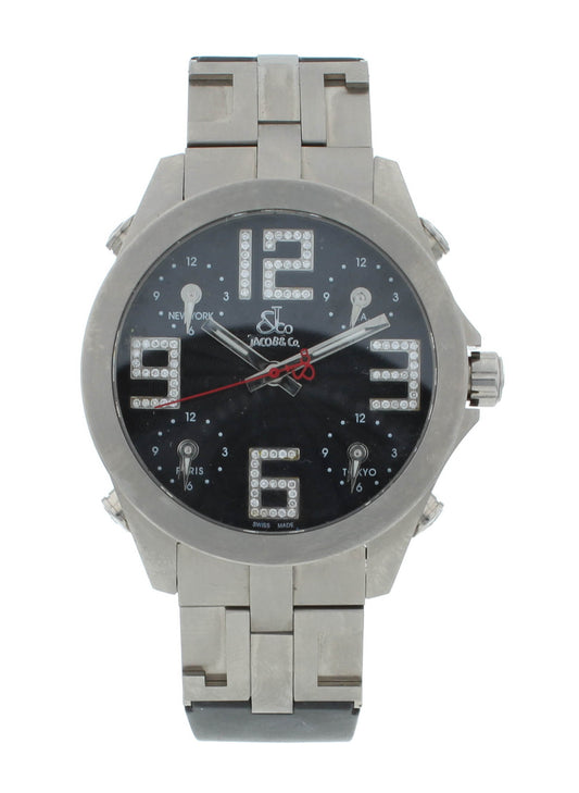 Jacob & Co. Five Time 43mm Zone Paris LTD Edition Titanium Quartz Men's Watch