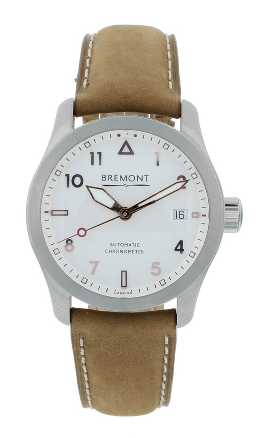 Bremont Solo 37 Stainless Steel White Dial Automatic Mens Watch SOLO37-SI-R-S