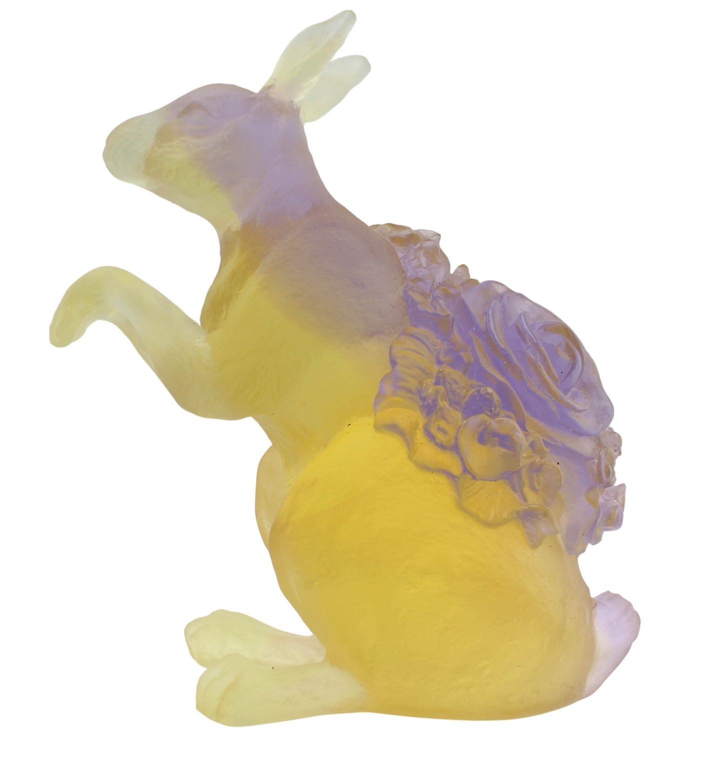 Daum France Rabbit Wonderland Crystal Sculpture Pâte de Verre Art Glass 05413