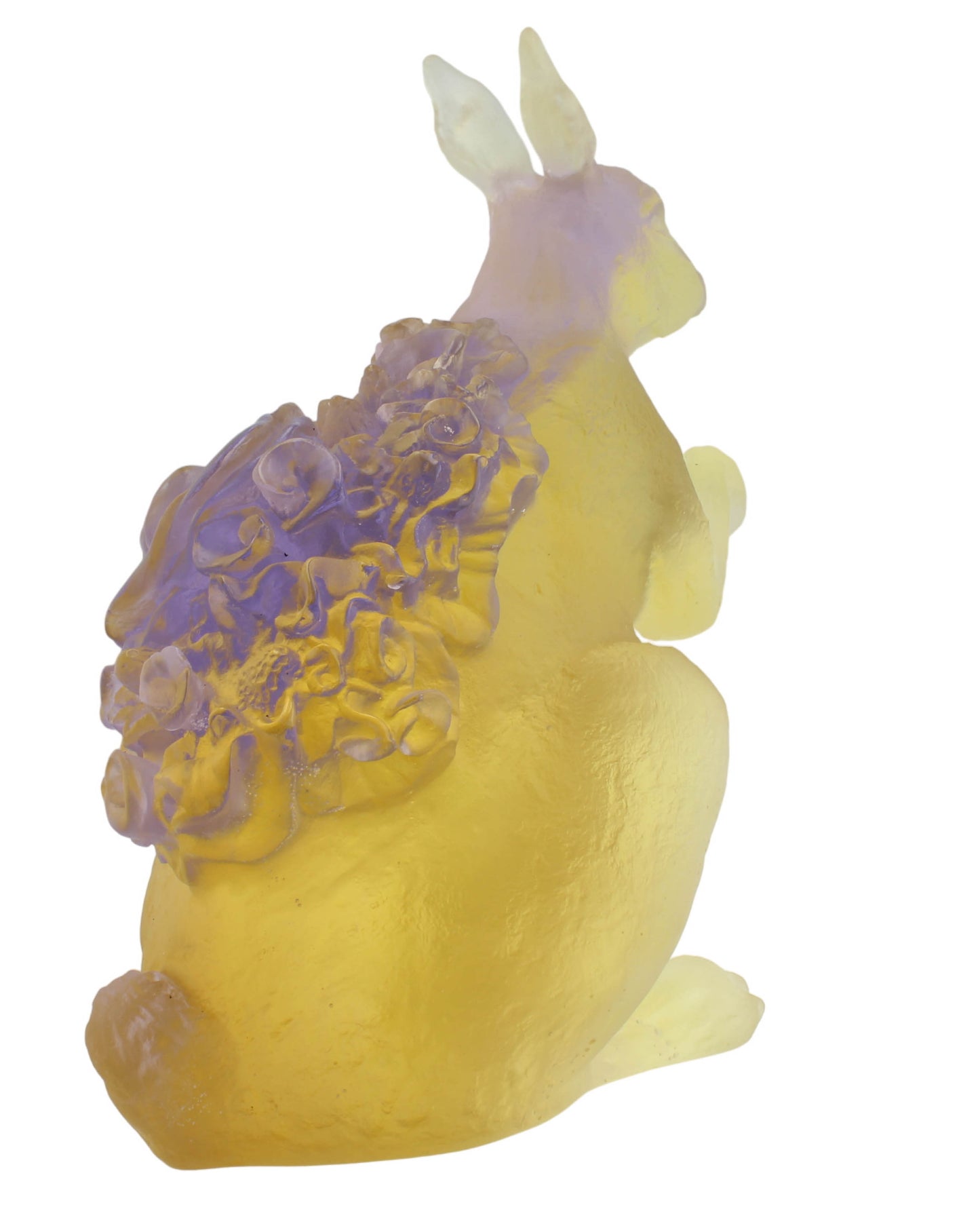 Daum France Rabbit Wonderland Crystal Sculpture Pâte de Verre Art Glass 05413