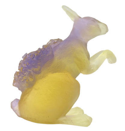 Daum France Rabbit Wonderland Crystal Sculpture Pâte de Verre Art Glass 05413