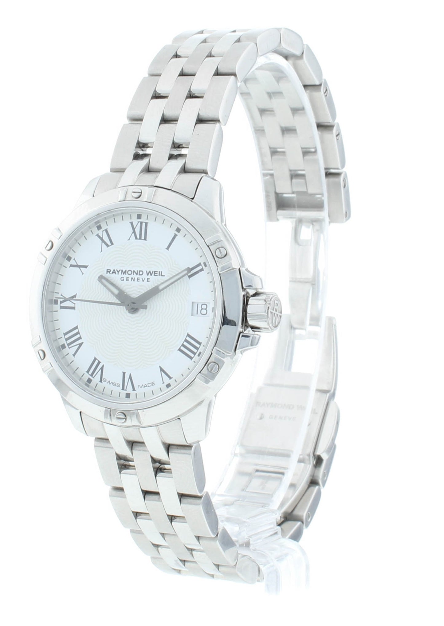 Pre-Owned Raymond Weil Tango 30mm Quartz White Dial Ladies Watch 5960-ST-00300