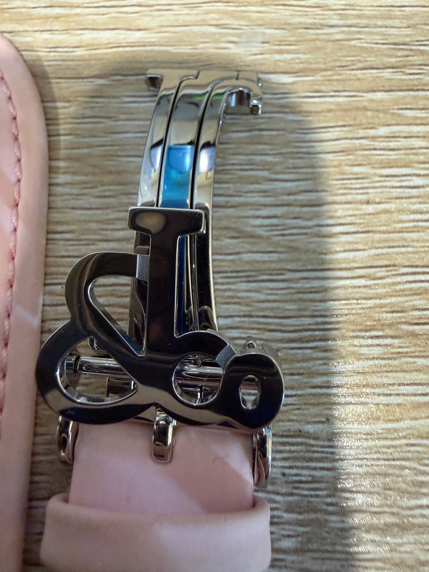 Unworn Original Jacob & Co. Polyurethane 22mm Pink Strap With Steel Buckle