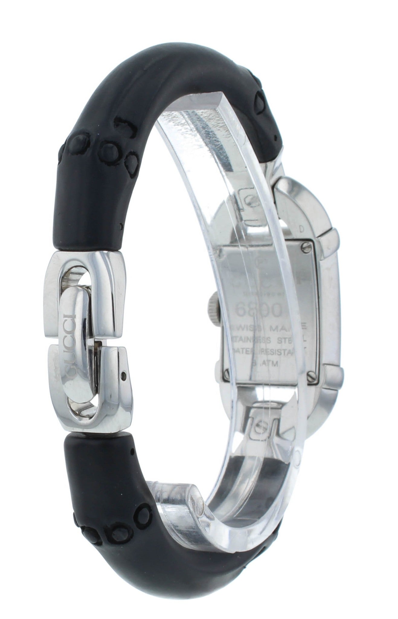 Gucci 6800 Series 16mm Quartz Silver Diamond Dial Ladies Watch YA068501