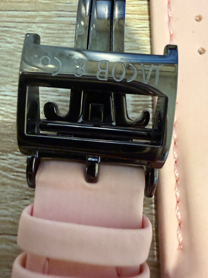 Pre-Owned Original Jacob & Co. Polyurethane 20mm Pink Strap With Steel Buckle