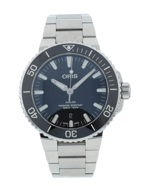 Oris Aquis Date 43.5mm Auto Black Dial Men's Watch 017337730 4134-0782405PEB
