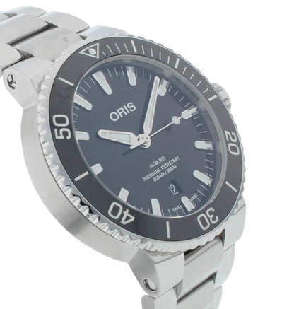 Oris Aquis Date 43.5mm Auto Black Dial Men's Watch 017337730 4134-0782405PEB