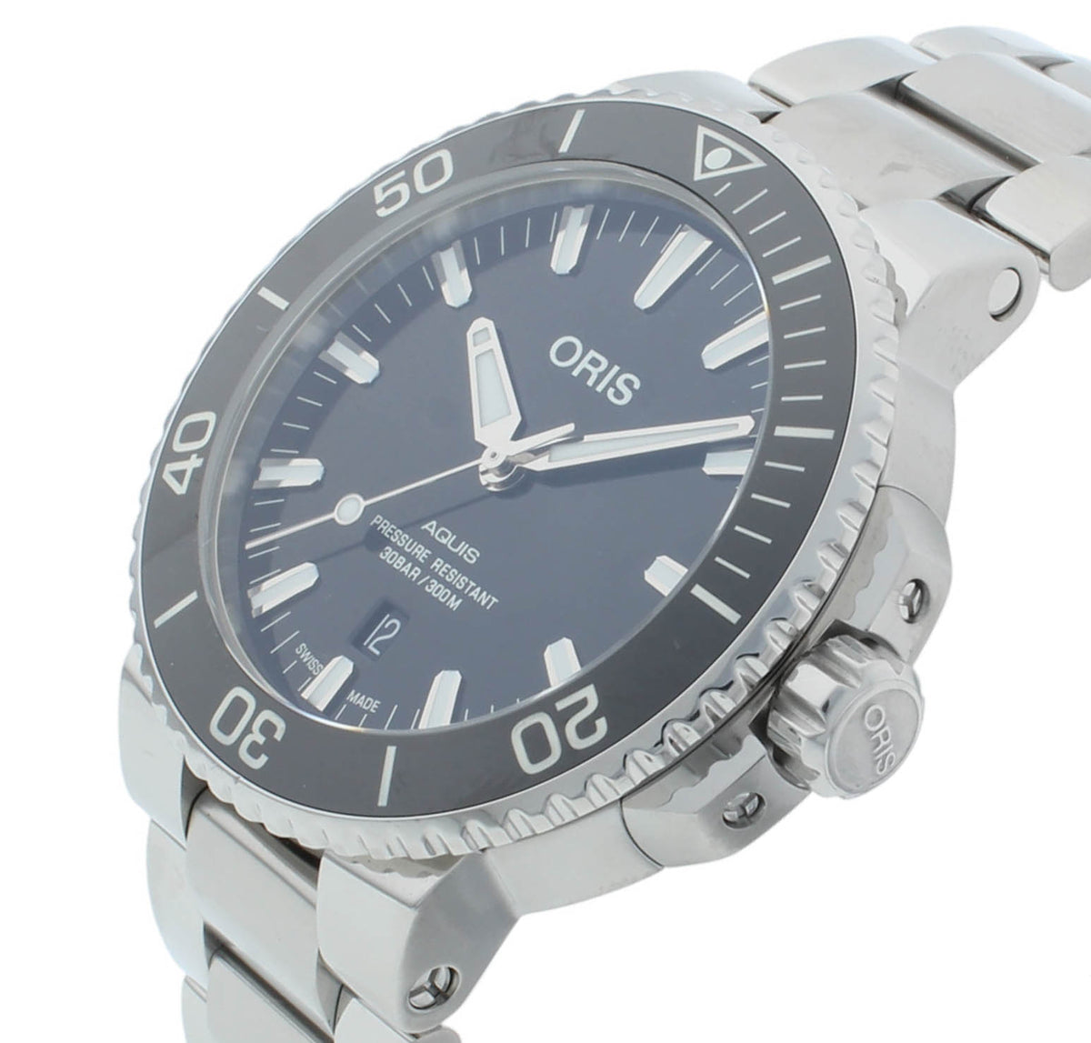 Oris Aquis Date 43.5mm Auto Black Dial Men's Watch 017337730 4134-0782405PEB