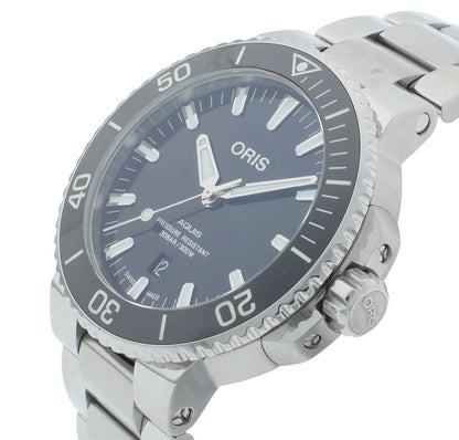 Oris Aquis Date 43.5mm Auto Black Dial Men's Watch 017337730 4134-0782405PEB