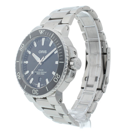 Oris Aquis Date 43.5mm Auto Black Dial Men's Watch 017337730 4134-0782405PEB
