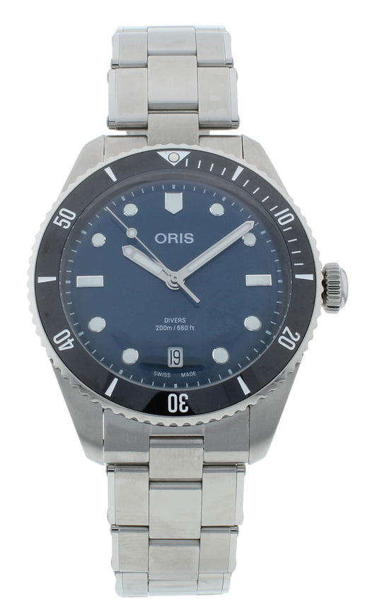 Oris Divers Date 39mm Automatic Blue Dial Men's Watch 01 733 7795 4055-SET