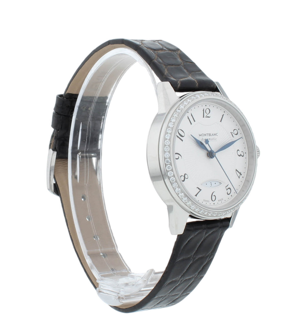 Montblanc Boheme 30mm Auto Stainless Steel Diamond Bezel Ladies Watch 111057