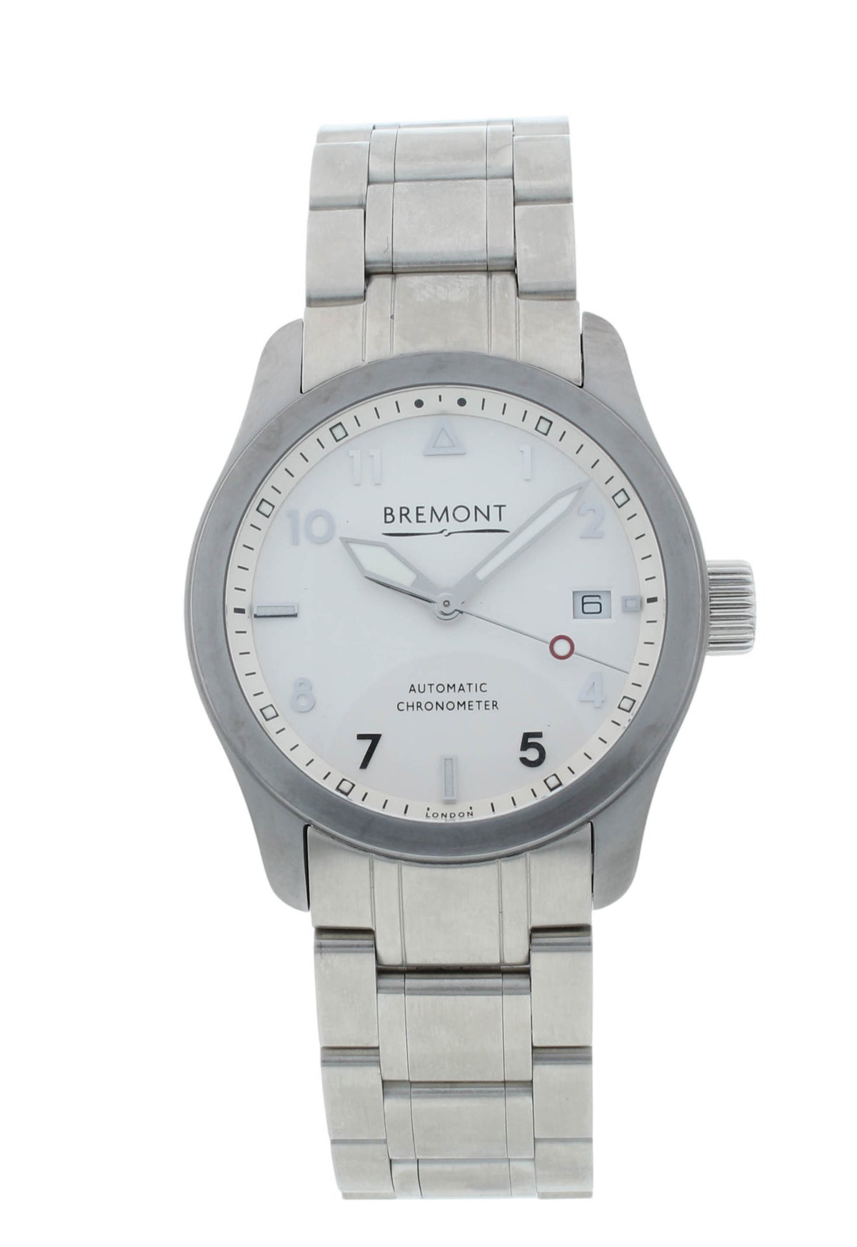 Bremont Solo 37 Stainless Steel White Dial Automatic Mens Watch SOLO37-SI-R-S