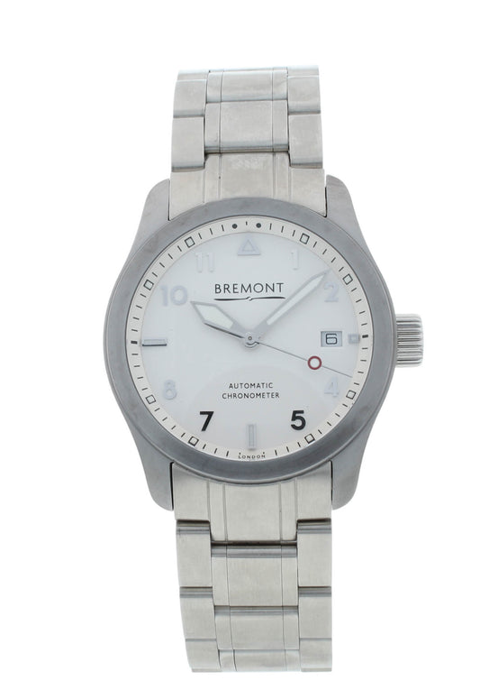 Bremont Solo 37 Stainless Steel White Dial Automatic Mens Watch SOLO37-SI-R-S