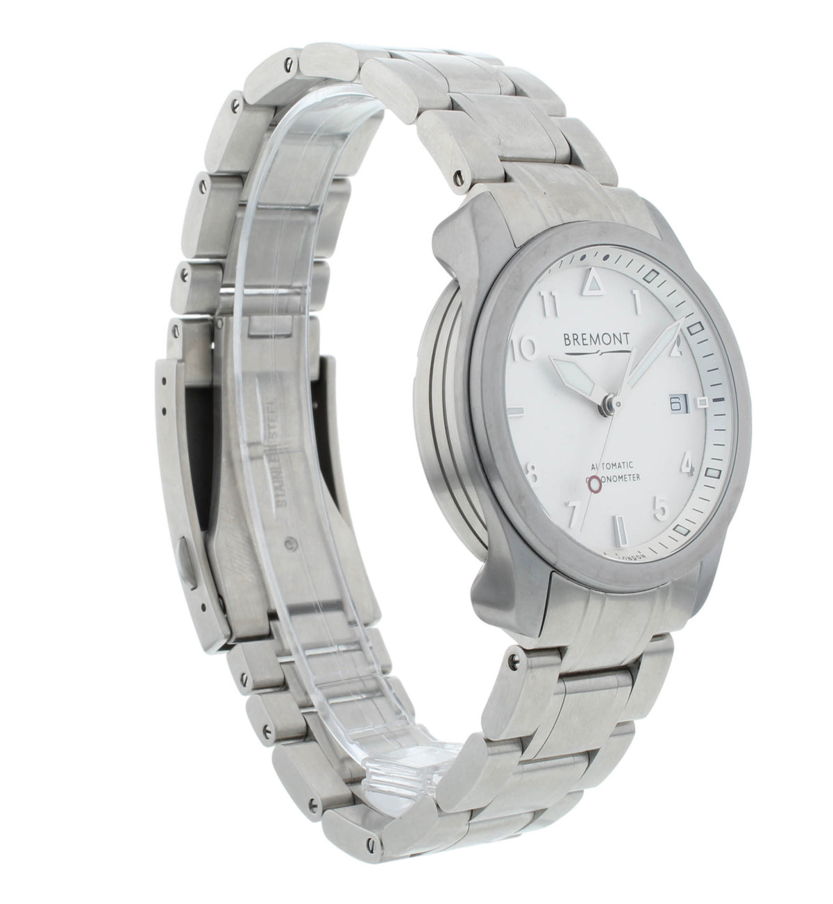 Bremont Solo 37 Stainless Steel White Dial Automatic Mens Watch SOLO37-SI-R-S