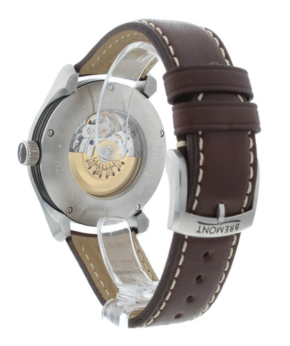 Bremont Solo 43mm Automatic Steel White Dial Brown Strap Men's Watch SOLO43-WS-H