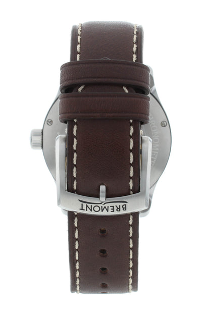 Bremont Solo 43mm Automatic Steel White Dial Brown Strap Men's Watch SOLO43-WS-H
