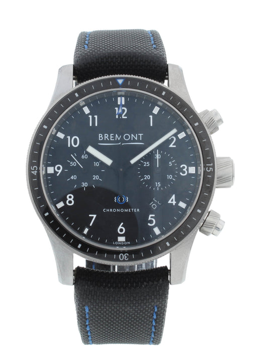 Bremont Boeing 247 Chronograph Black Dial 43mm Automatic Mens Watch BM247-BK-R-S