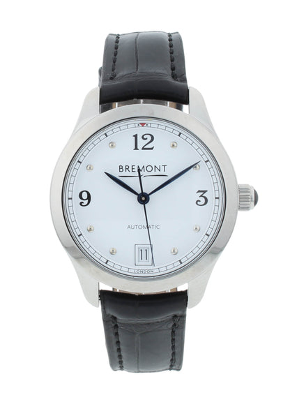 Bremont Solo 34mm Automatic Black Strap White Dial Ladies Watch SOLO34-AJ-WH-R-S