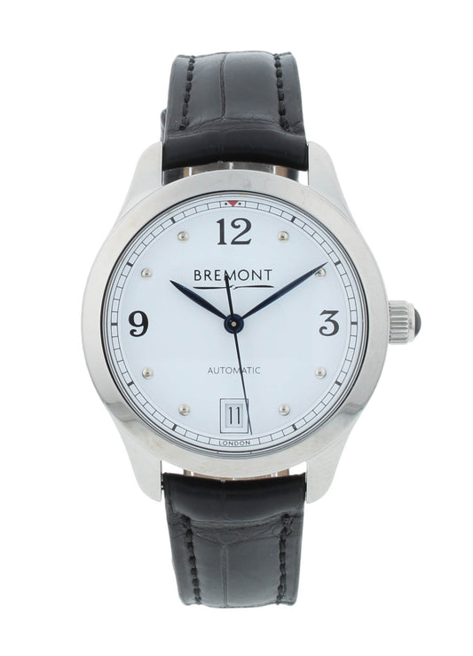 Bremont Solo 34mm Automatic Black Strap White Dial Ladies Watch SOLO34-AJ-WH-R-S