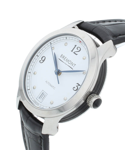 Bremont Solo 34mm Automatic Black Strap White Dial Ladies Watch SOLO34-AJ-WH-R-S