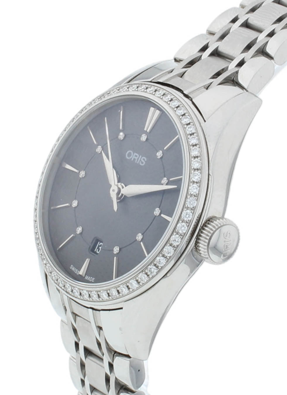 Oris Artelier Date 28mm Automatic Diamond Bezel Ladies Watch 01 561 7722 4953