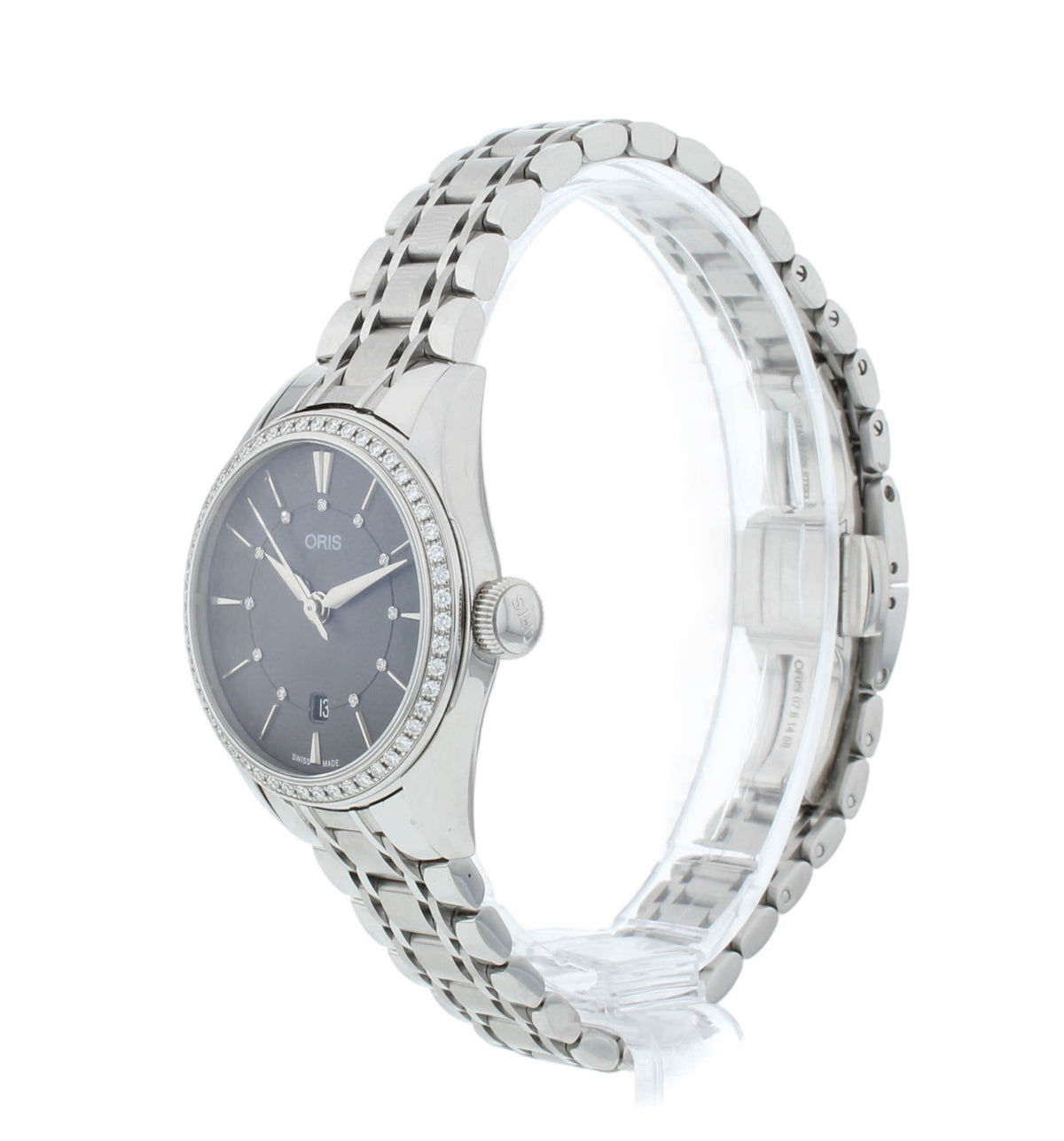 Oris Artelier Date 28mm Automatic Diamond Bezel Ladies Watch 01 561 7722 4953