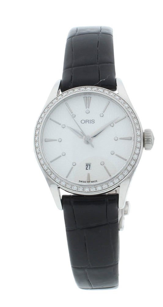 Oris Artelier Date 28mm Auto Diamond Bezel Ladies Watch 0156177224951-0751464FC