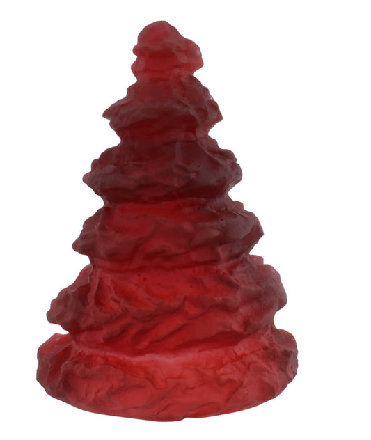 Daum France Red Crystal Christmas Tree Sculpture Art Glass New In Box 05455-1