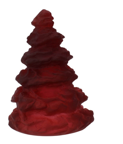Daum France Red Crystal Christmas Tree Sculpture Art Glass New In Box 05455-1